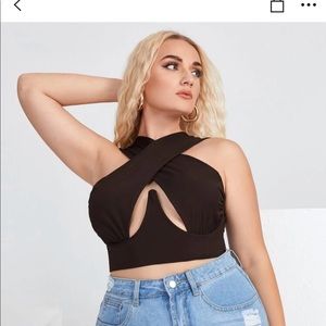 SHEIN Wrap Front Crop Top